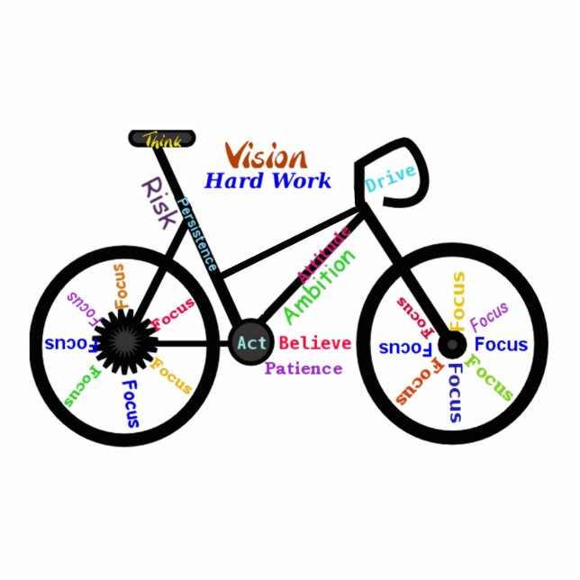 Bike, Bicycle, Cycle, Sport, Biking, Motivational Standing Photo Sculpture (Front)