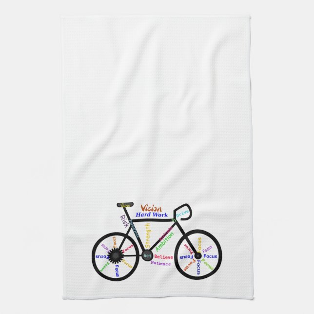 Bike, Bicycle, Cycle, Sport, Biking, Motivational Tea Towel (Vertical)