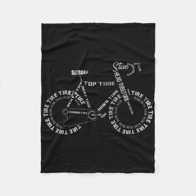 Bike Bicycle Parts Biking Cycling Bike Rider Cycli Fleece Blanket (Front)
