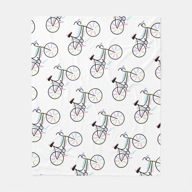 Bike, Bicycle  Sport, Motivational Words  Fleece Blanket (Front)