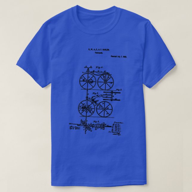 Bike Bicycle Tricycle Velocipede 1868 Hanlon  T-Shirt (Design Front)