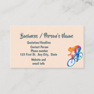 Bike Biking Cycling Classes Custom Business Card