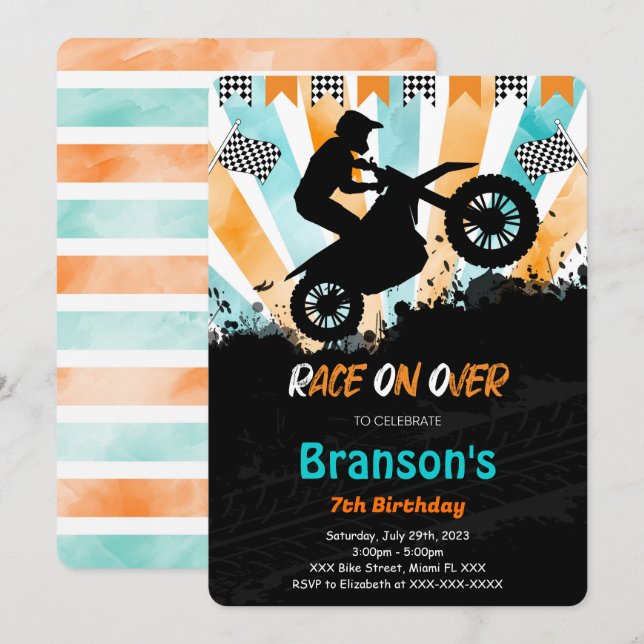 Bike Birthday Invitation (Front/Back)