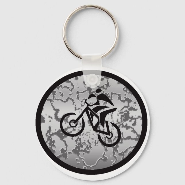 Bike BLACK GREYED Key Ring (Front)