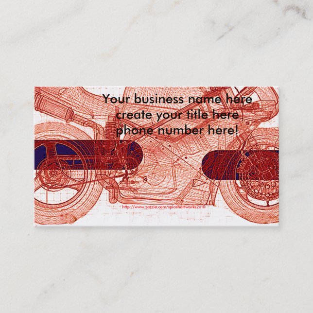 Bike blueprint Business card for Cycle people! (Front)