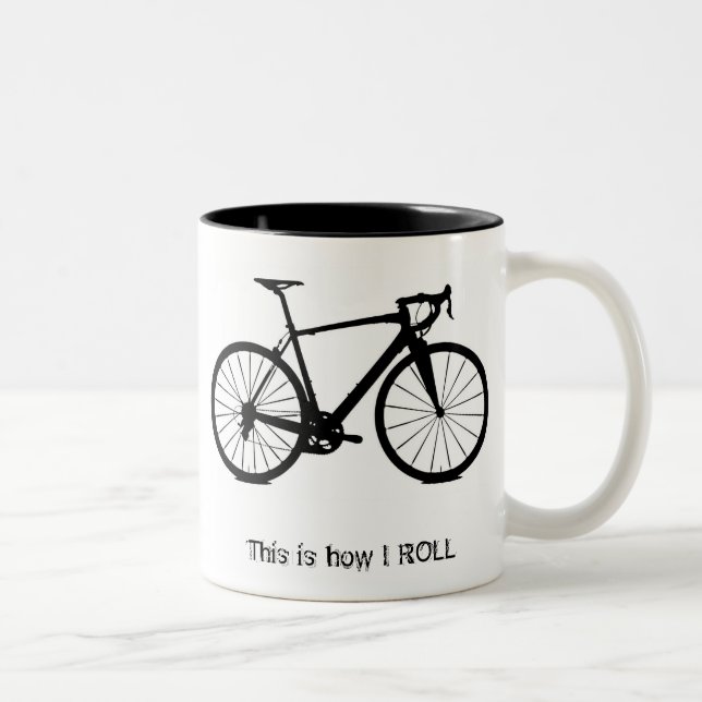 Bike bw , This is how I ROLL Two-Tone Coffee Mug (Right)