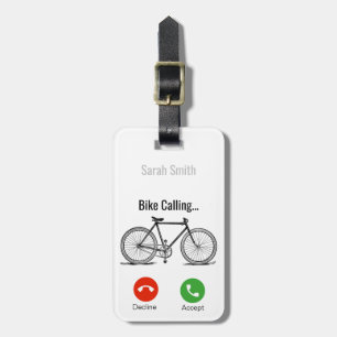 Bike Calling..Personnalised Luggage Tag
