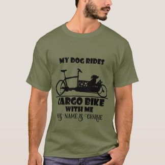 bike, cargo bike, dog with name, T-Shirt