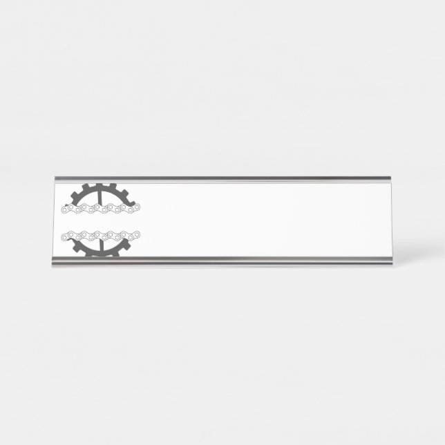 Bike Chain Gear Desk Name Plate (Front)