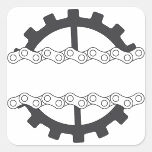 Bike Chain Gear Square Sticker