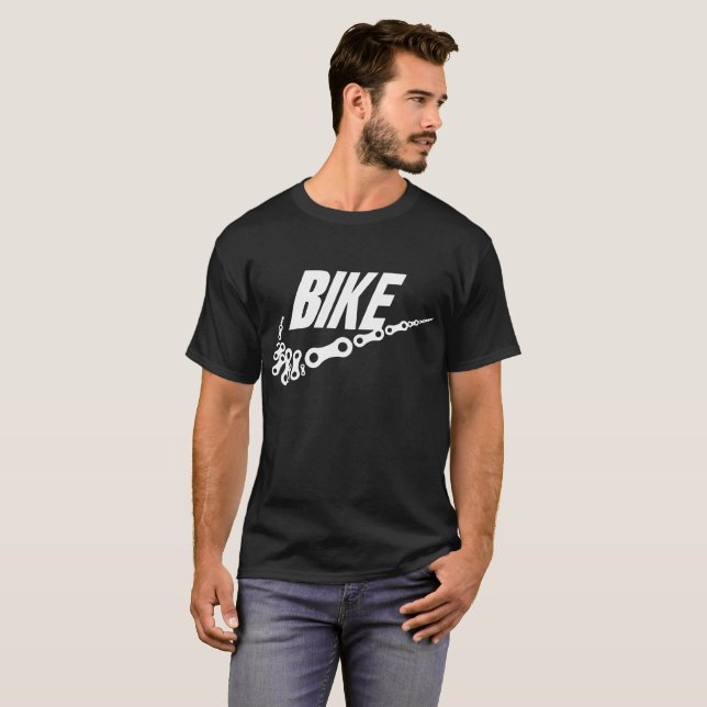 Bike Chain Links Swoosh Short Sleeve Gildan Tee Bm (Front Full)