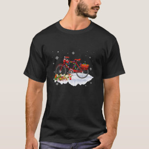 Bike Christmas Tree Light Funny Cycling Team Ugly T-Shirt