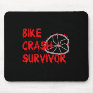Bike Crash Survivor Funny Fall And Accident Sarcas Mouse Mat