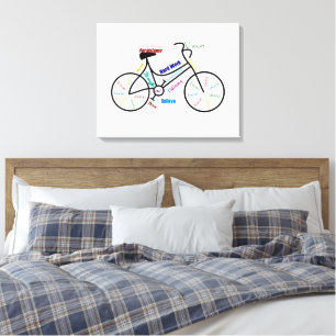 Bike Cycle Biking Fitness Motivational Words Canvas Print