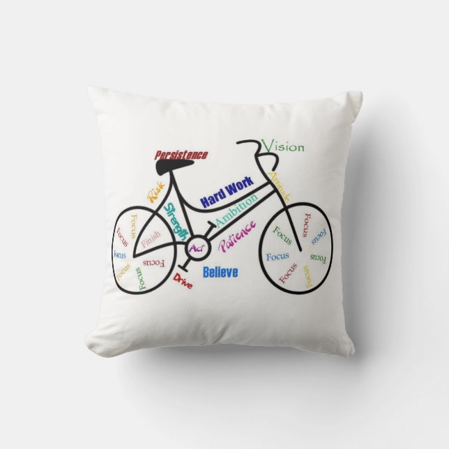 Bike, Cycle, Motivational Words Cushion (Front)