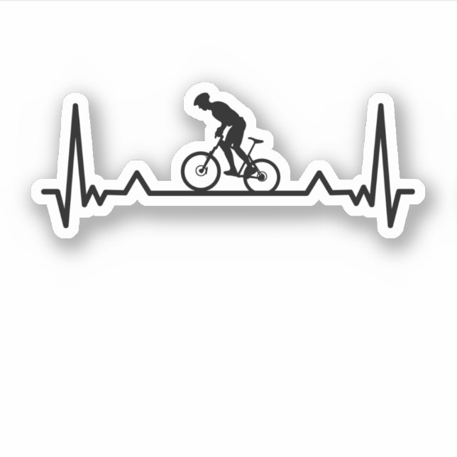 Bike Cycling Heartbeat Line Funny Gifts (Front)