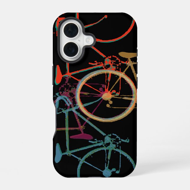 bike - cycling pattern iPhone 16 case (Back)