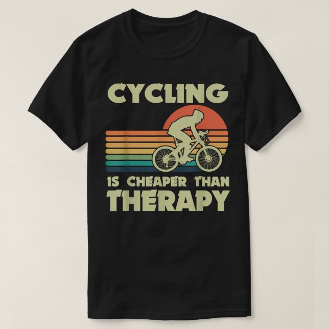 Bike Cycling Therapy Cyclist Mountain Bike Riding  T-Shirt (Design Front)