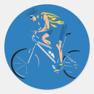 Bike Cyclist Design Classic Round Sticker