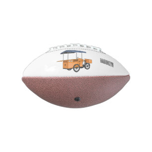Bike food cart cartoon illustration american football