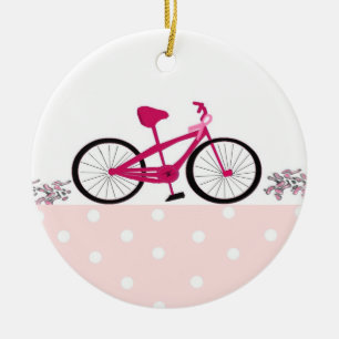 Bike for a Cure - Pink Bicycle Ceramic Tree Decoration