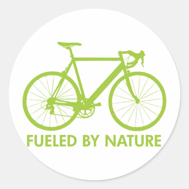 Bike Fuelled by Nature Classic Round Sticker (Front)