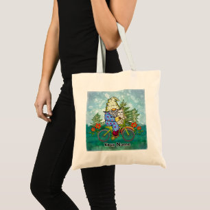 Bike gnome tote bag