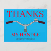 Bike Handle Bars & Bell, add text,  Postcard