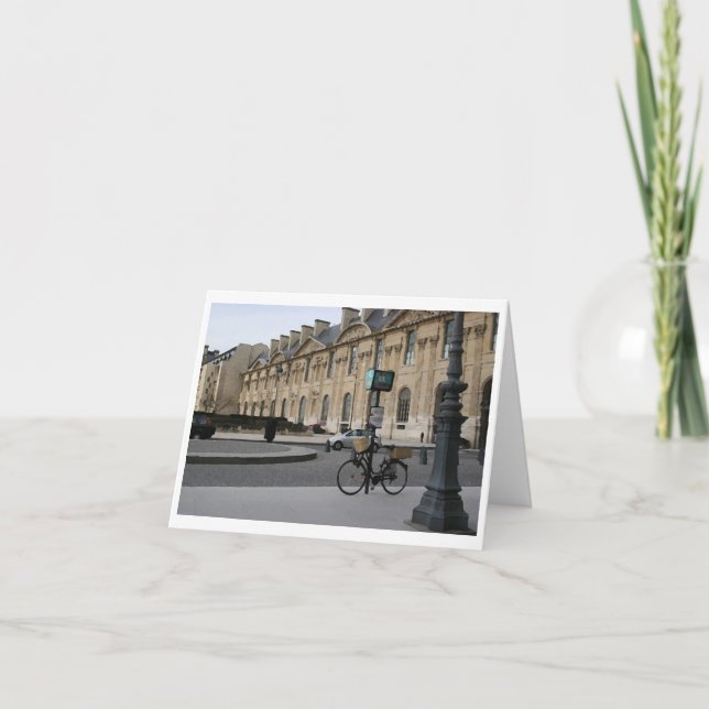 Bike in Paris, Drybrush Notecard (Front)