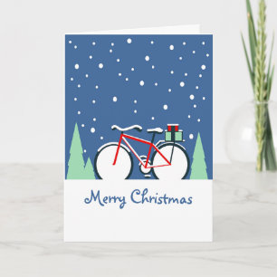 Bike in Snow Christmas Card