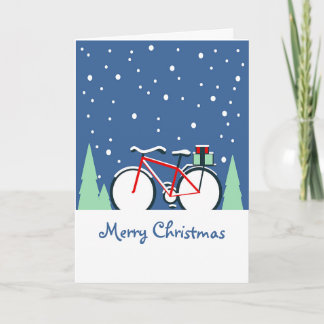 Bike in Snow Christmas Card