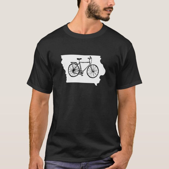 Bike Iowa Cycling Biker T-Shirt (Front)