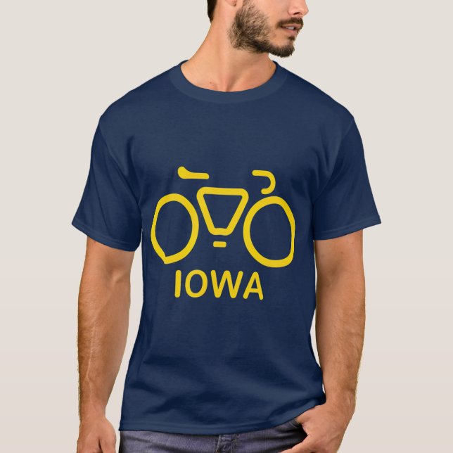 Bike Iowa Cycling Iowa College Theme T-Shirt (Front)