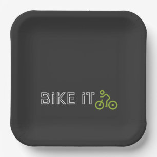 BIKE IT - Green Biking Symbol Paper Plate