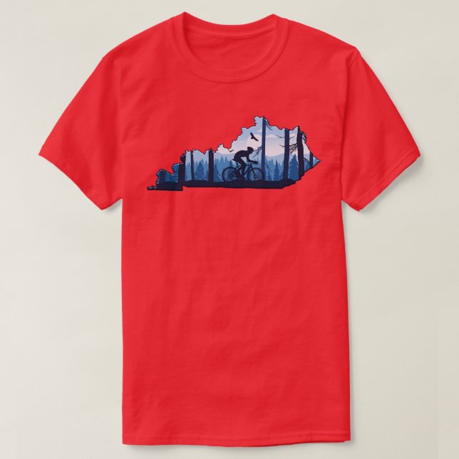 Bike Kentucky State MapMountain Biking Blues T-Shirt (Design Front)