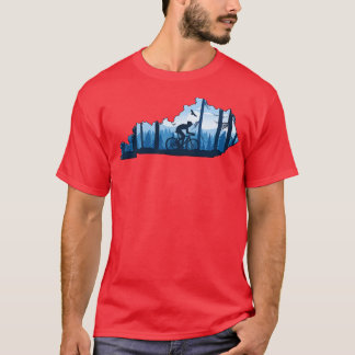Bike Kentucky State MapMountain Biking Blues T-Shirt