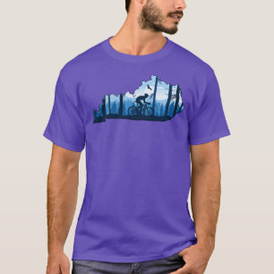Bike Kentucky State MapMountain Biking Blues T-Shirt