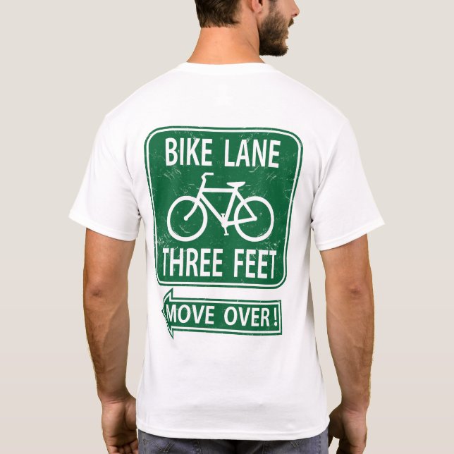 Bike Lane 3 Feet Move Over! T-Shirt GREEN (Back)