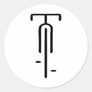 Bike logo minimal Retro, Cycling and Bicycle Lover Classic Round Sticker