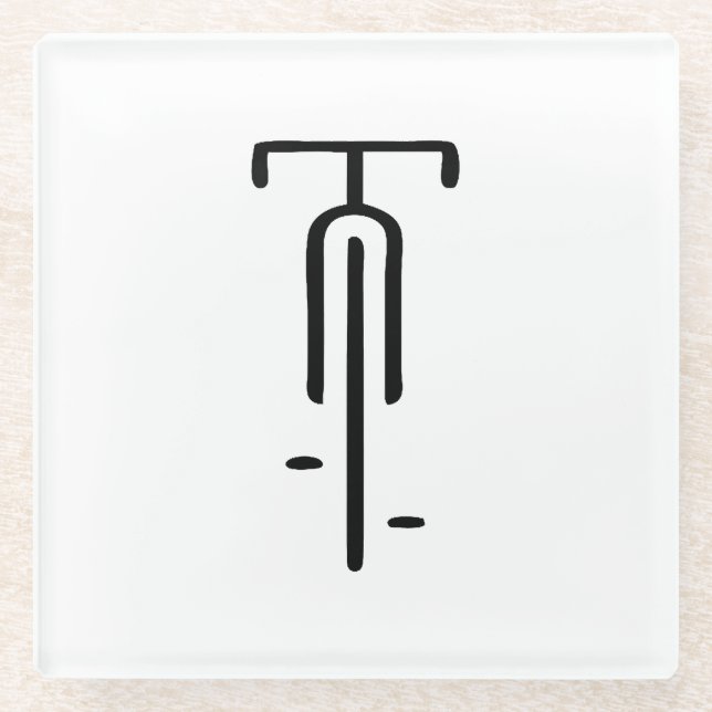 Bike logo minimal Retro, Cycling and Bicycle Lover Glass Coaster (Front)