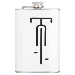 Bike logo minimal Retro, Cycling and Bicycle Lover Hip Flask