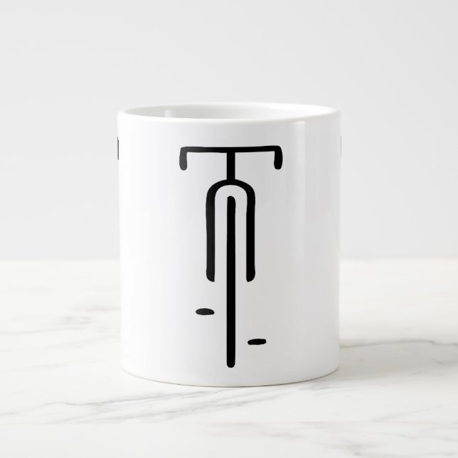 Bike logo minimal Retro, Cycling and Bicycle Lover Large Coffee Mug (Front)