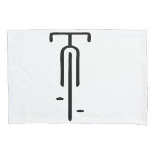Bike logo minimal Retro, Cycling and Bicycle Lover Pillowcase