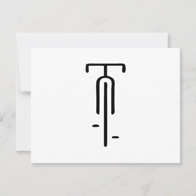 Bike logo minimal Retro, Cycling and Bicycle Lover RSVP Card (Front)