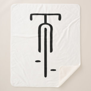 Bike logo minimal Retro, Cycling and Bicycle Lover Sherpa Blanket