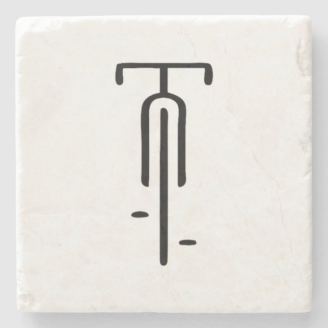 Bike logo minimal Retro, Cycling and Bicycle Lover Stone Coaster (Front)