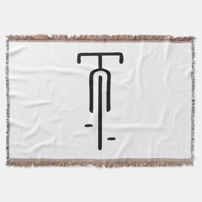 Bike logo minimal Retro, Cycling and Bicycle Lover Throw Blanket (Front)