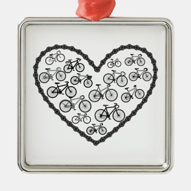 Bike Love Metal Tree Decoration (Front)