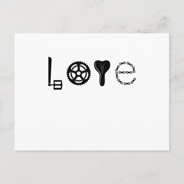 BIKE LOVE RACING BIKE PARTS Funny Cycling Bicycle Postcard (Front)