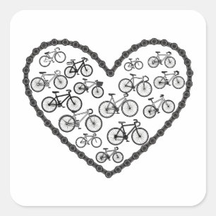 Bike Love Square Sticker